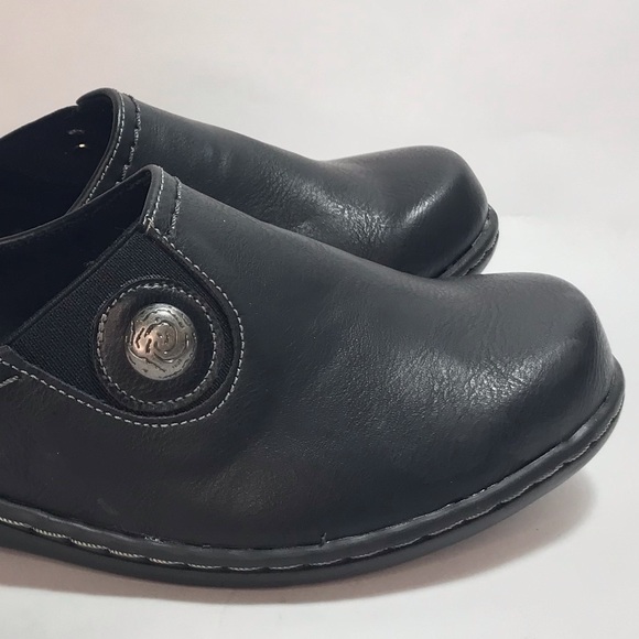 Soft Style Jamila Black Leather Slip on Flat Mules Size 8 Wide - Picture 7 of 11